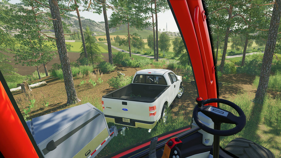 Farming Simulator 19 mods Ford F-150 driving on the roads.